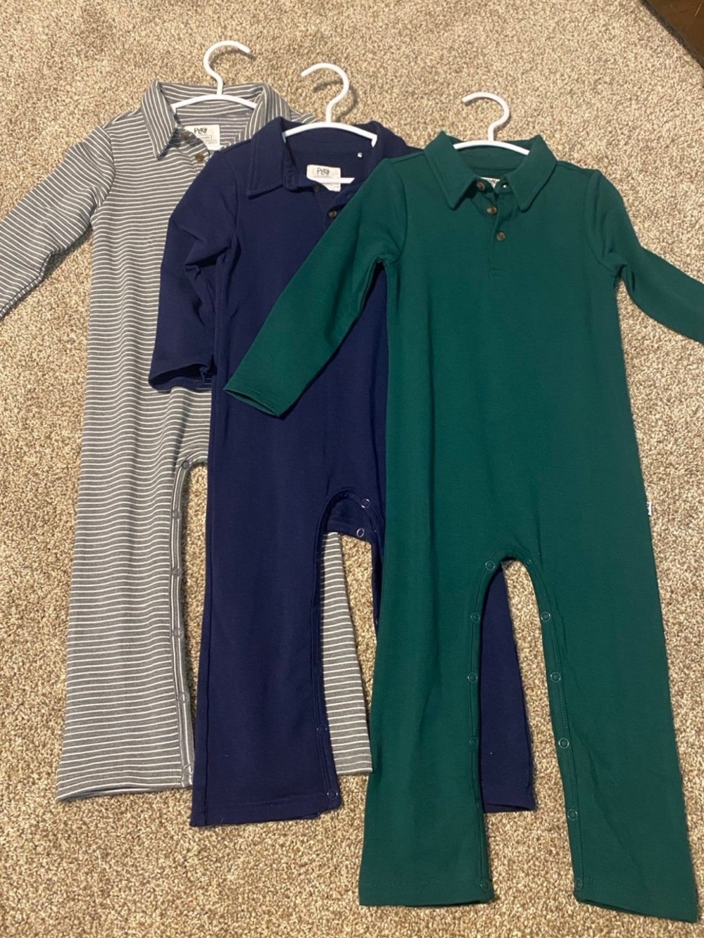 Little Sleepies size 18-24 month collared jumpsuit bundle